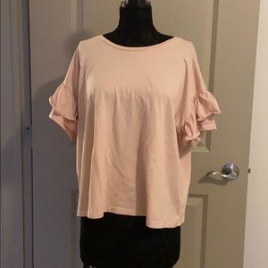 Light pink short sleeve blouse